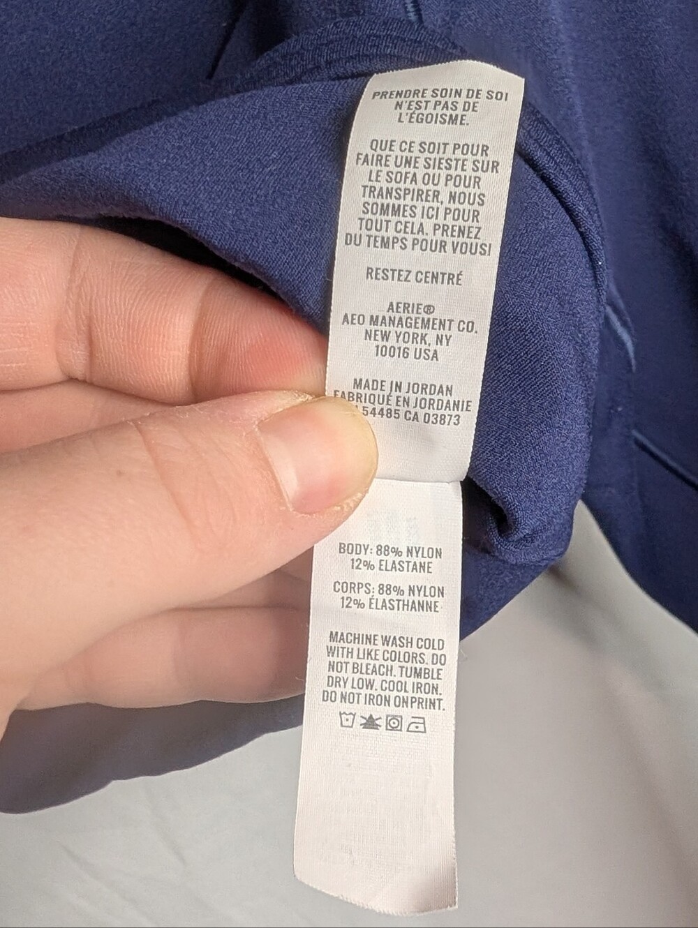 OFFLINE By Aerie Real Me Long Sleeve Polo Shirt Royal Navy Blue Women's Size Lrg - Picture 9 of 16